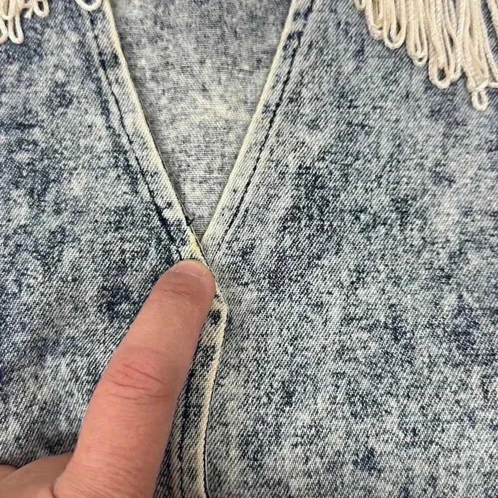 Vintage California LA Chic Stone Washed Fringe Vest - Picture 5 of 9